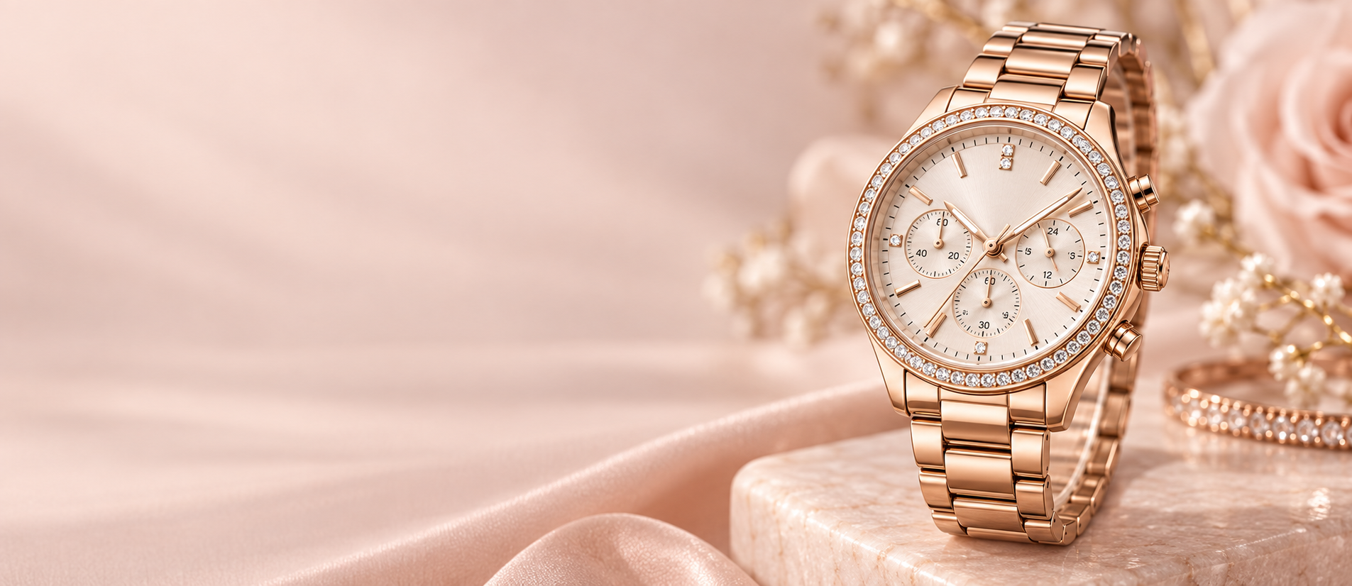 Women's rose gold watch collection